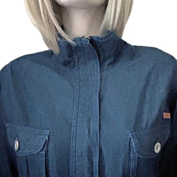 JR by JAR Denim Field Jacket Utility Coat 100% Cotton Full Zip Front Monogrammed - Picture 6 of 15